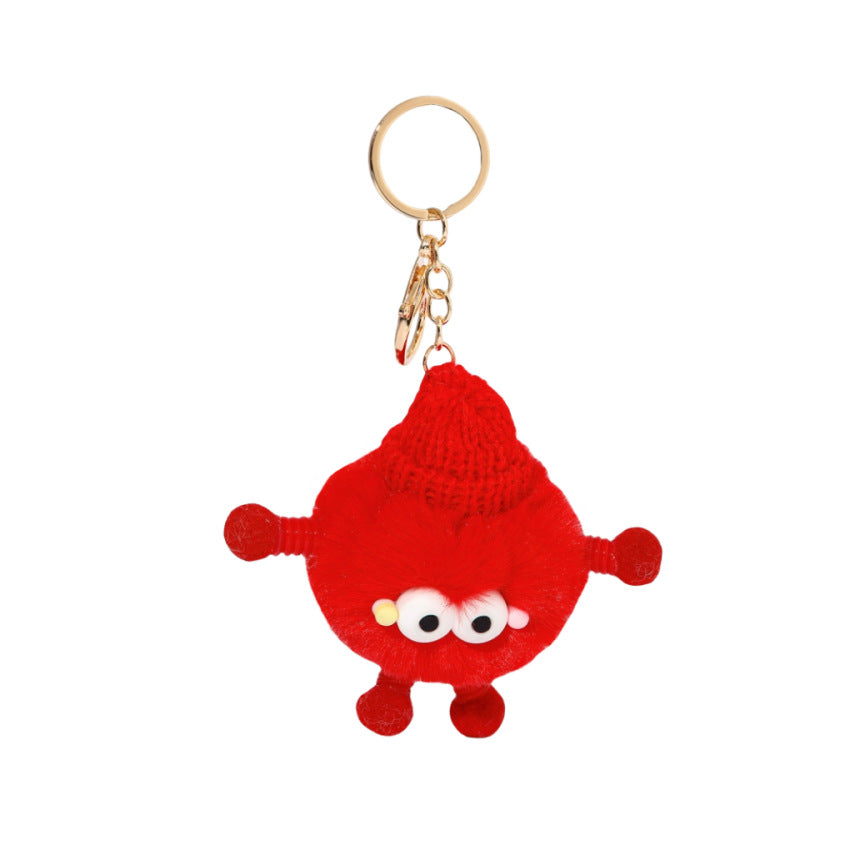 Wholesale Cute Wool Hat Small Coal Ball Keychain
