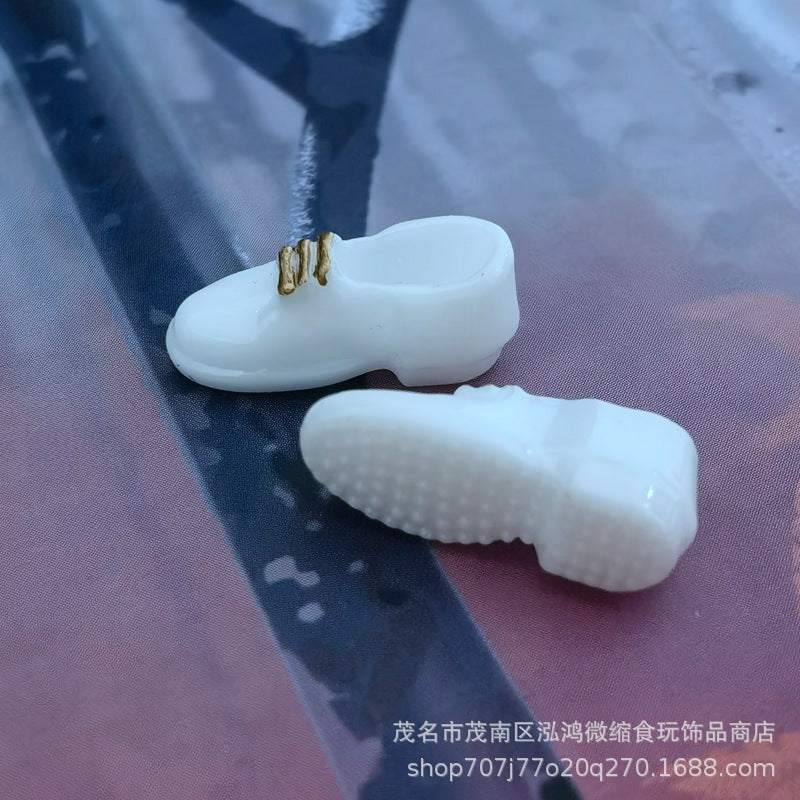 Wholesale Dollhouse Mini Simulation Leather Shoes Doll Accessories