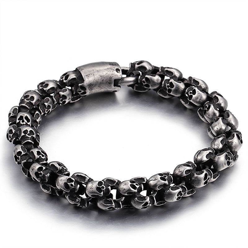 Wholesale Titanium Steel Skull Men's Bracelet