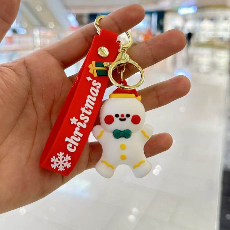 Wholesale Christmas  Cartoon PVC Keychain Decorative Bag Charm Car Key Accessory Trendy Gift For Boutique Resale