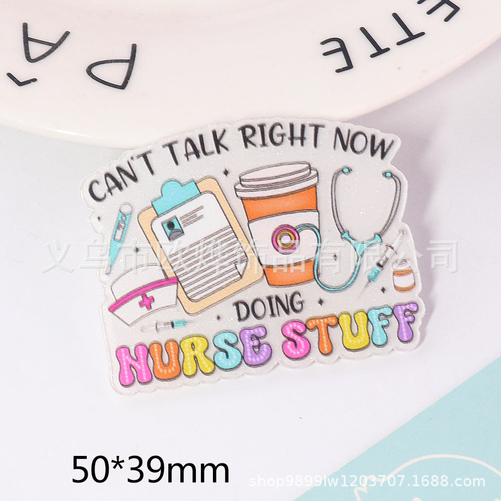 Wholesale New loose powder cartoon letters cute jewelry acrylic pin DIY patch accessories