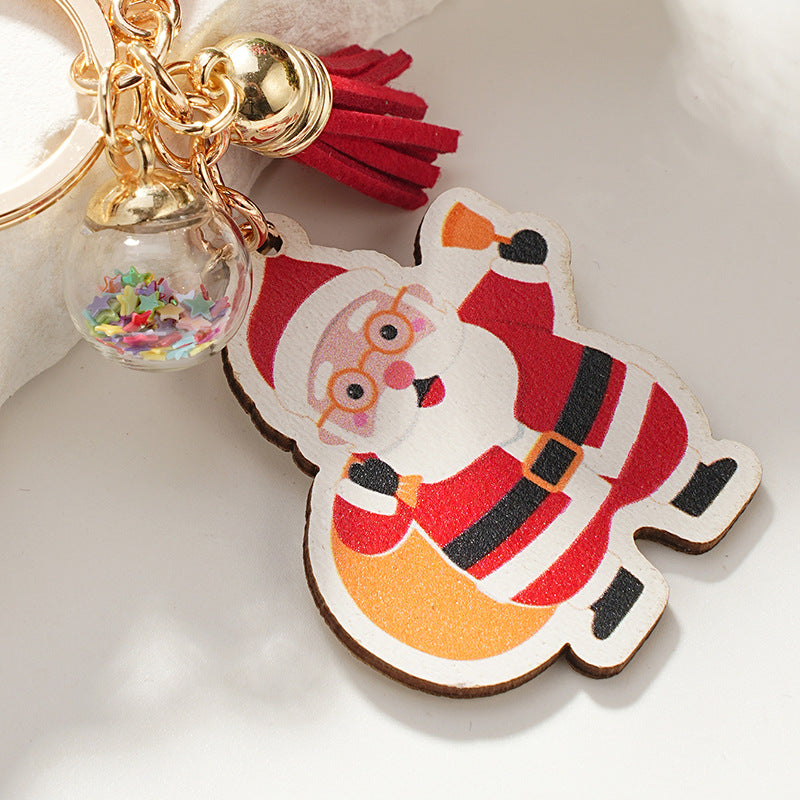 Wholesale Christmas Gift Wooden Cartoon Keychain
