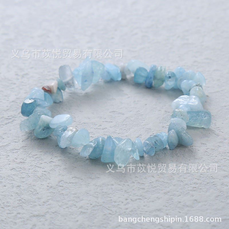 Wholesale 5pcs natural crystal gravel elastic bracelet colorful gravel bracelet