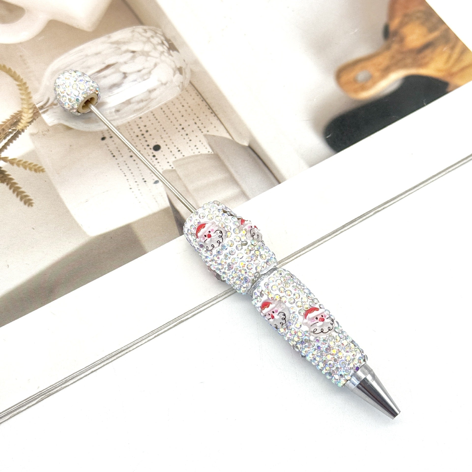 Wholesale Christmas diamond-studded beadable pens