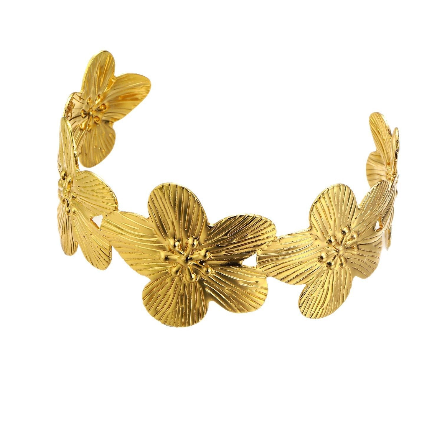Wholesale Exaggerated creative geometric flower open bracelet