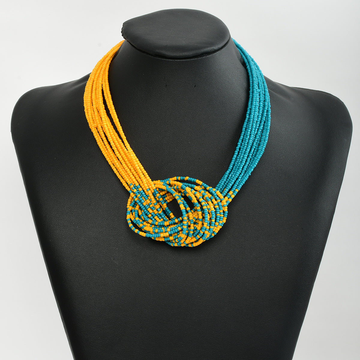 Wholesale Layered Beaded Knot Necklace