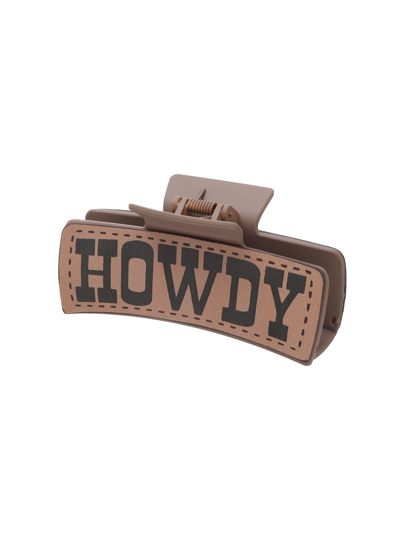 Wholesale Western Style MAMA Cactus HOWDY Leather Hair Clip Shark Clip Combination