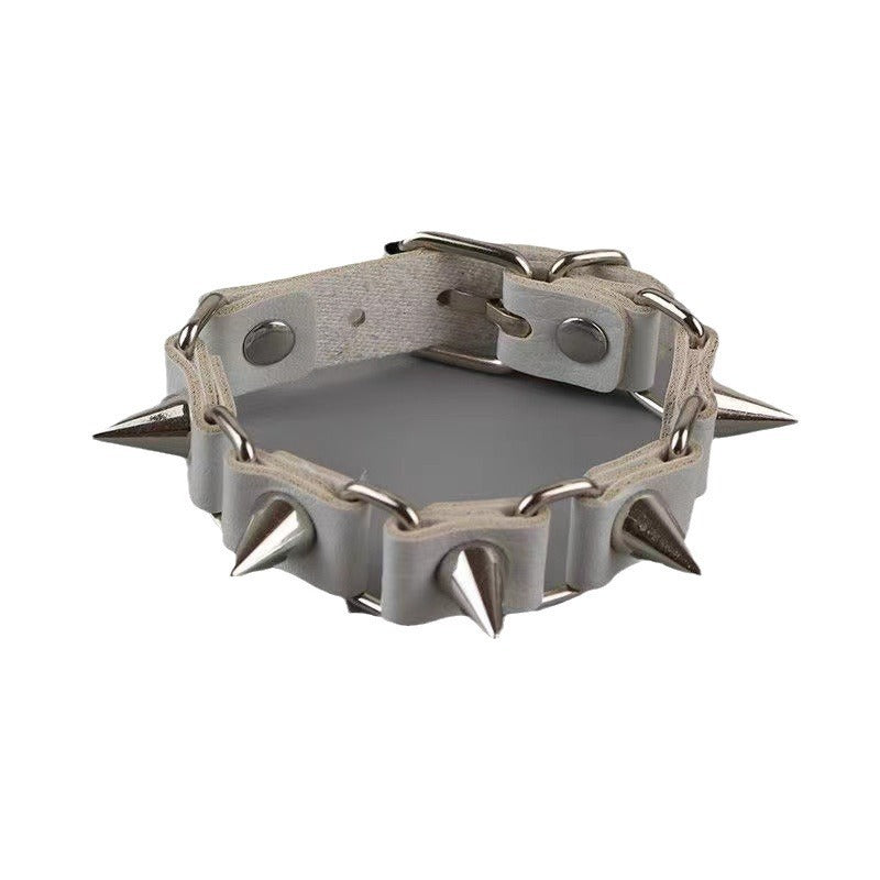 Wholesale Punk Gothic style rivet dark leather wristband