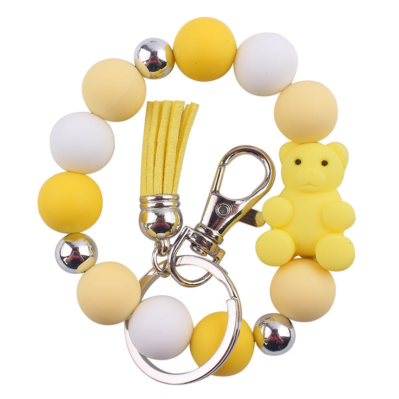Wholesale Cartoon Animal Bear Silicone Bracelet Keychain