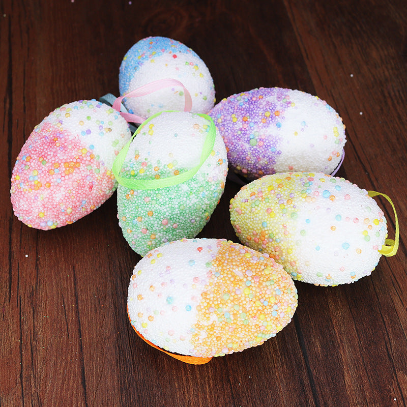 Wholesale Easter Foam Eggs 4*6CM Double Layer Colorful Eggs