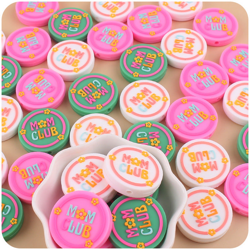 Wholesale Cartoon Round Silicone Teether Creative DIY Focal Beads