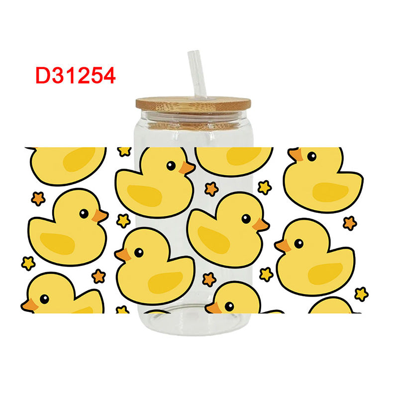 Wholesale Colorful Duck Bear 16oz Cup UV DTF Wraps