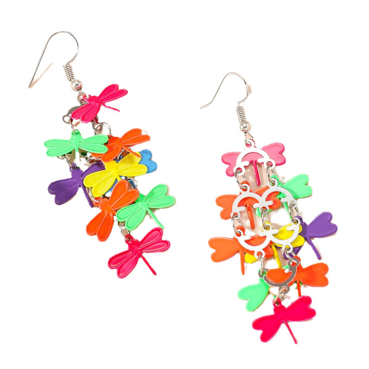 Wholesale Long Hollow Butterfly Iron Earrings