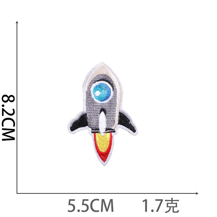 Wholesale Polyester Iron On Astronaut Embroidery Patches Space Rocket Planet Decorative Badges For Clothing Everyday Use