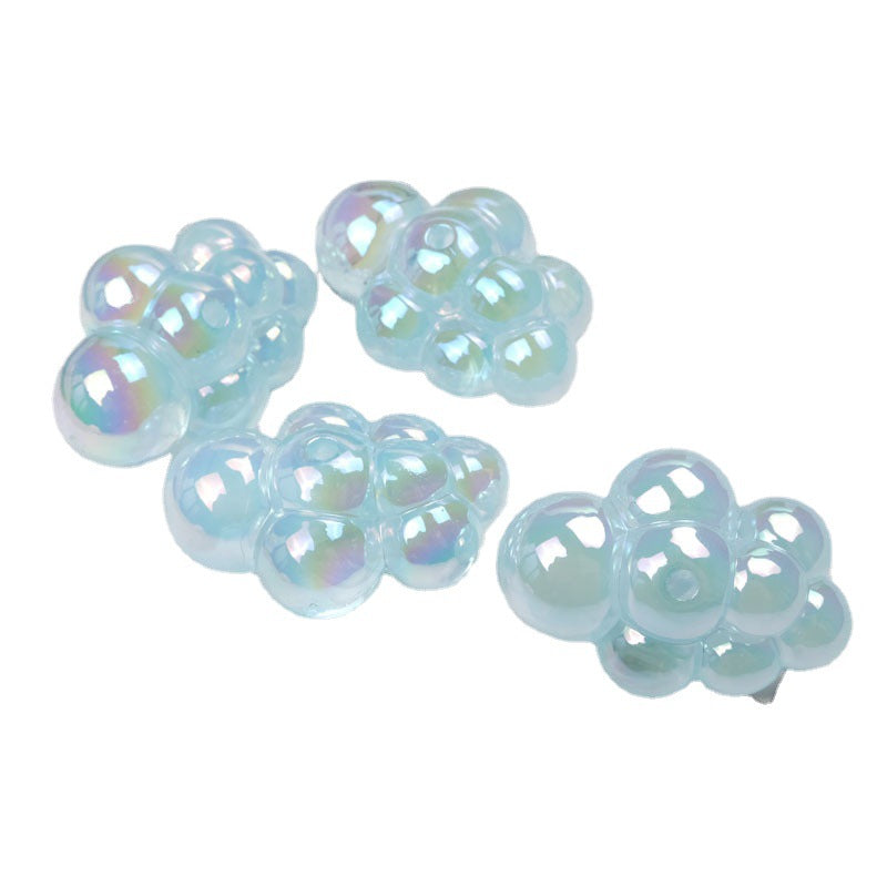 Wholesale 10pcs Transparent UV Colorful Perforated Cloud Acrylic Beads