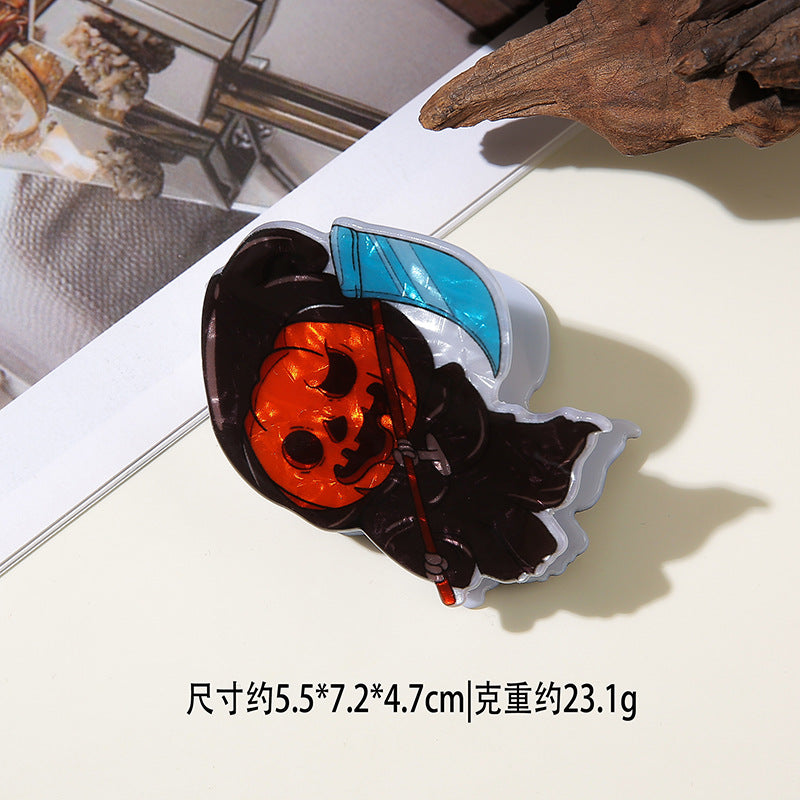 Wholesale Dark Style PVC Pumpkin Ghost Shark Claw Hair Clip  Creative Hair Accessory For Resale