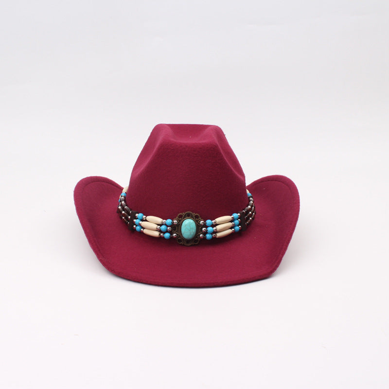 Wholesale Imitation Cashmere Turquoise Western Cowboy Hats