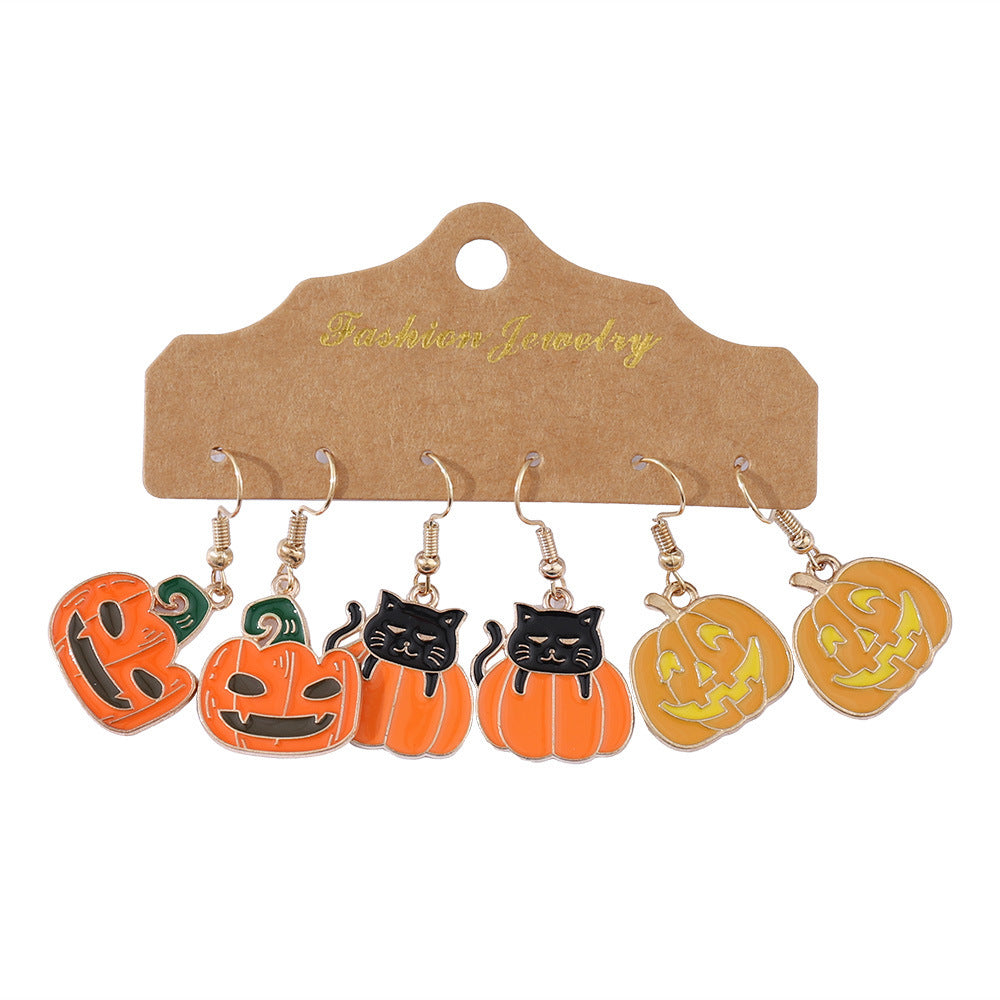 Wholesale  Pumpkin Pendant Earring Set