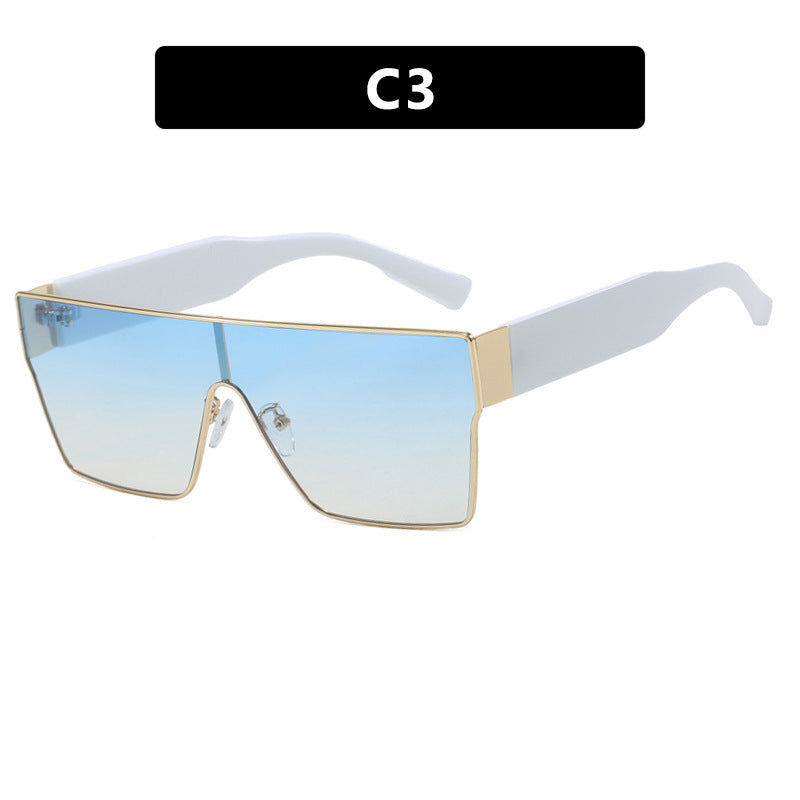 Wholesale Square one-piece large frame sunglasses sun visor sunglasses women' s trendy high-end sunglasses
