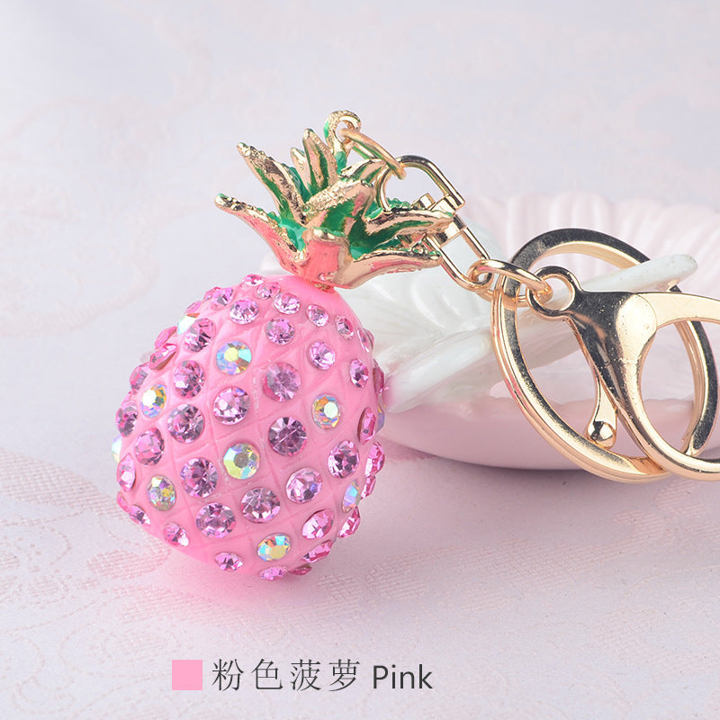Wholesale Resin Pineapple Diamond studded Keychain