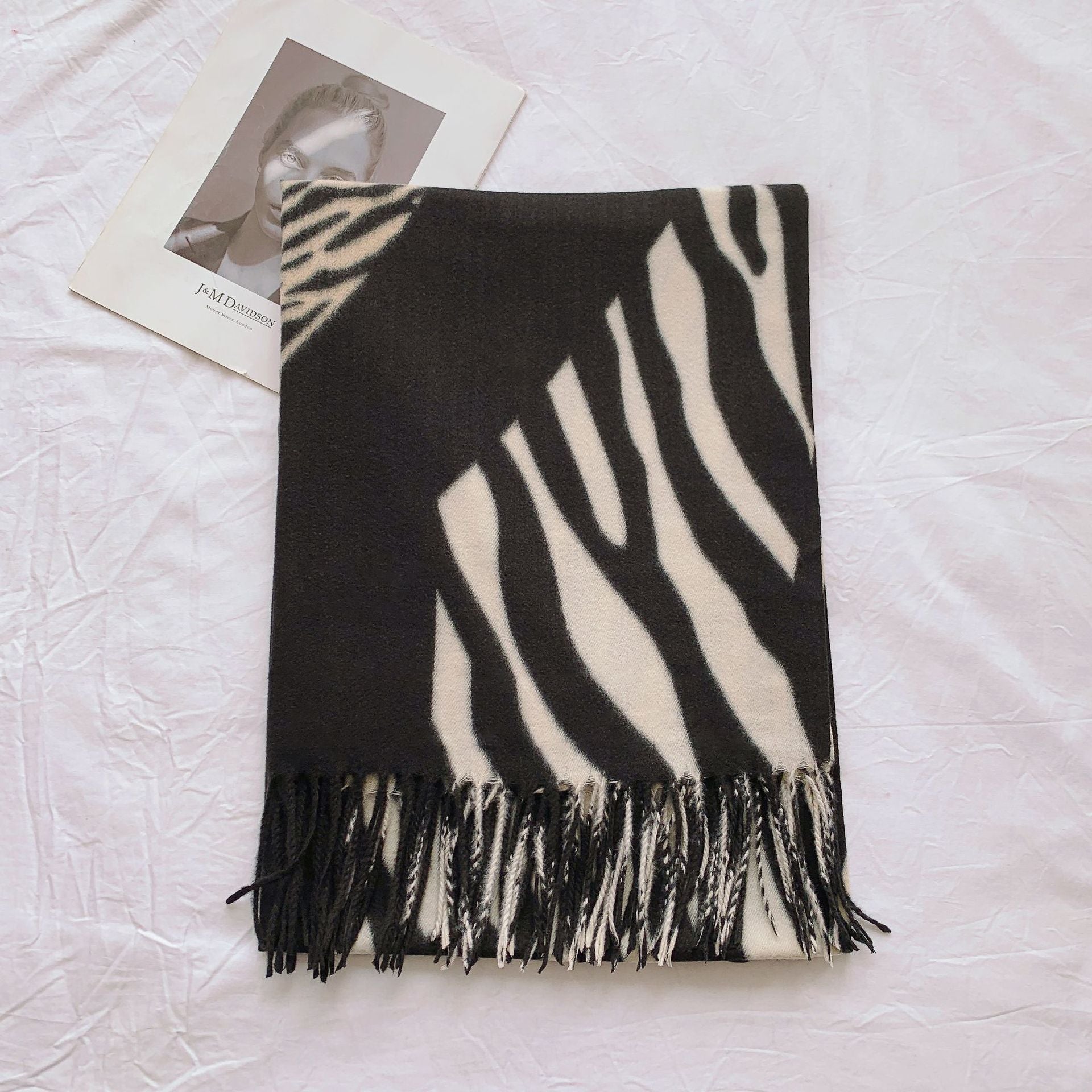 Wholesale Zebra Print Imitation Cashmere Neck Scarf Thickened Warm Scarf