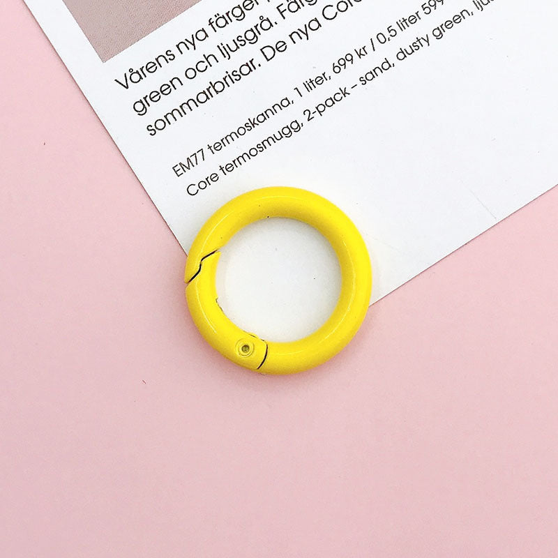 Wholesale 10pcs  New 25mm Spring Ring diy Jewelry Accessories Candy Color Baking Paint Open Ring Hardware Keychain Accessories