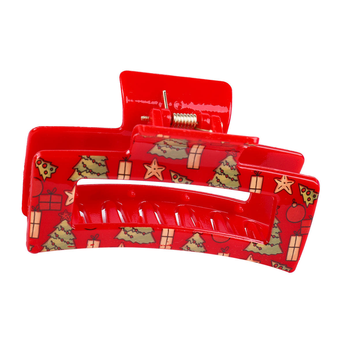 Wholesale Christmas Square Transparent Printed Grab Clip Shark Clip