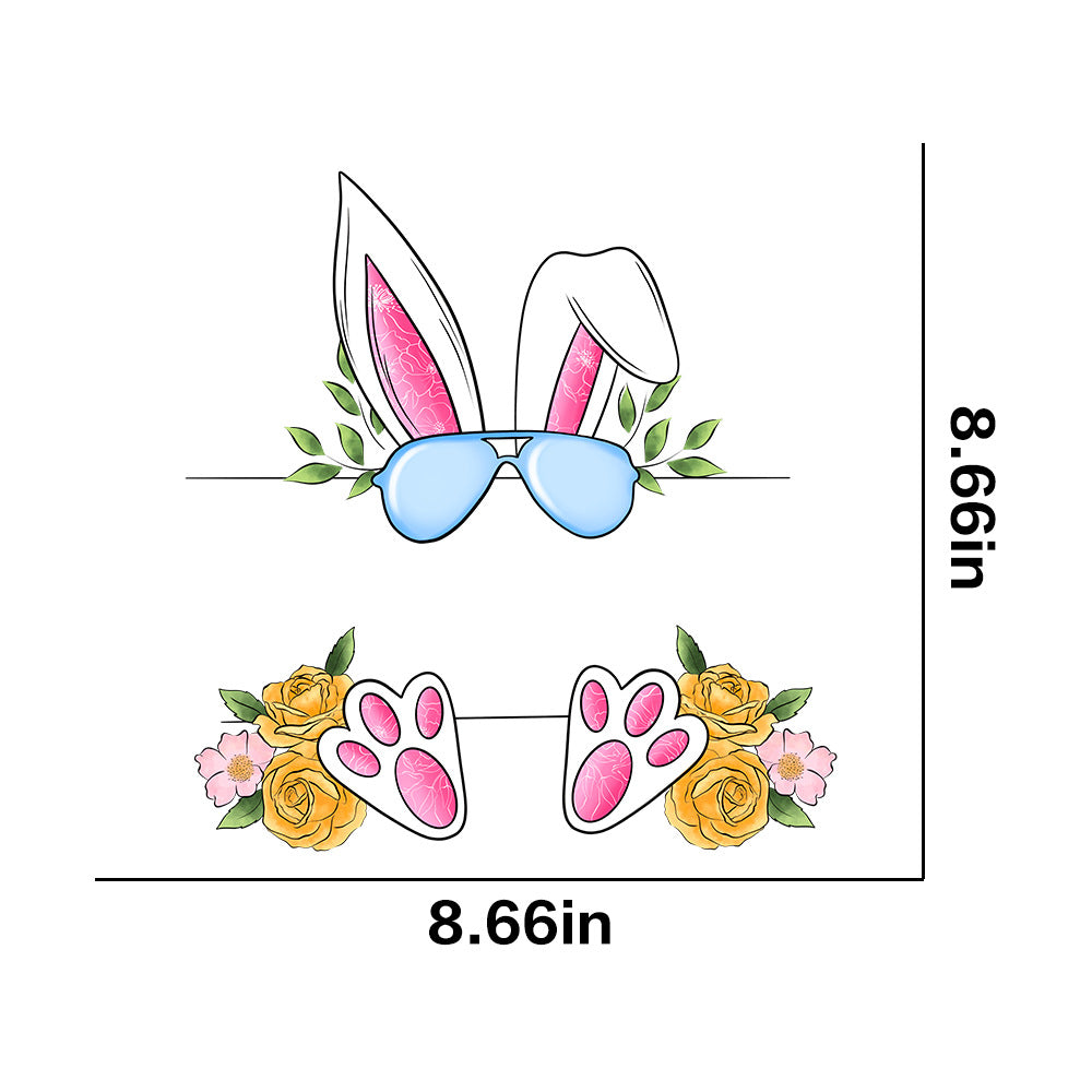 Wholesale 10pcs Easter letter cartoon rabbit car UV DTF Ready to Press Transfers Wraps