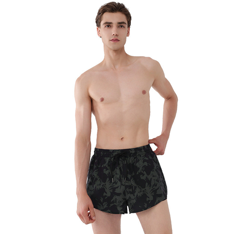 Anti-cubierta de doble capa al por mayor tamaño adulto más grasas de poliéster de tamaño grueso pantalones cortos de trajes de baño de poliéster