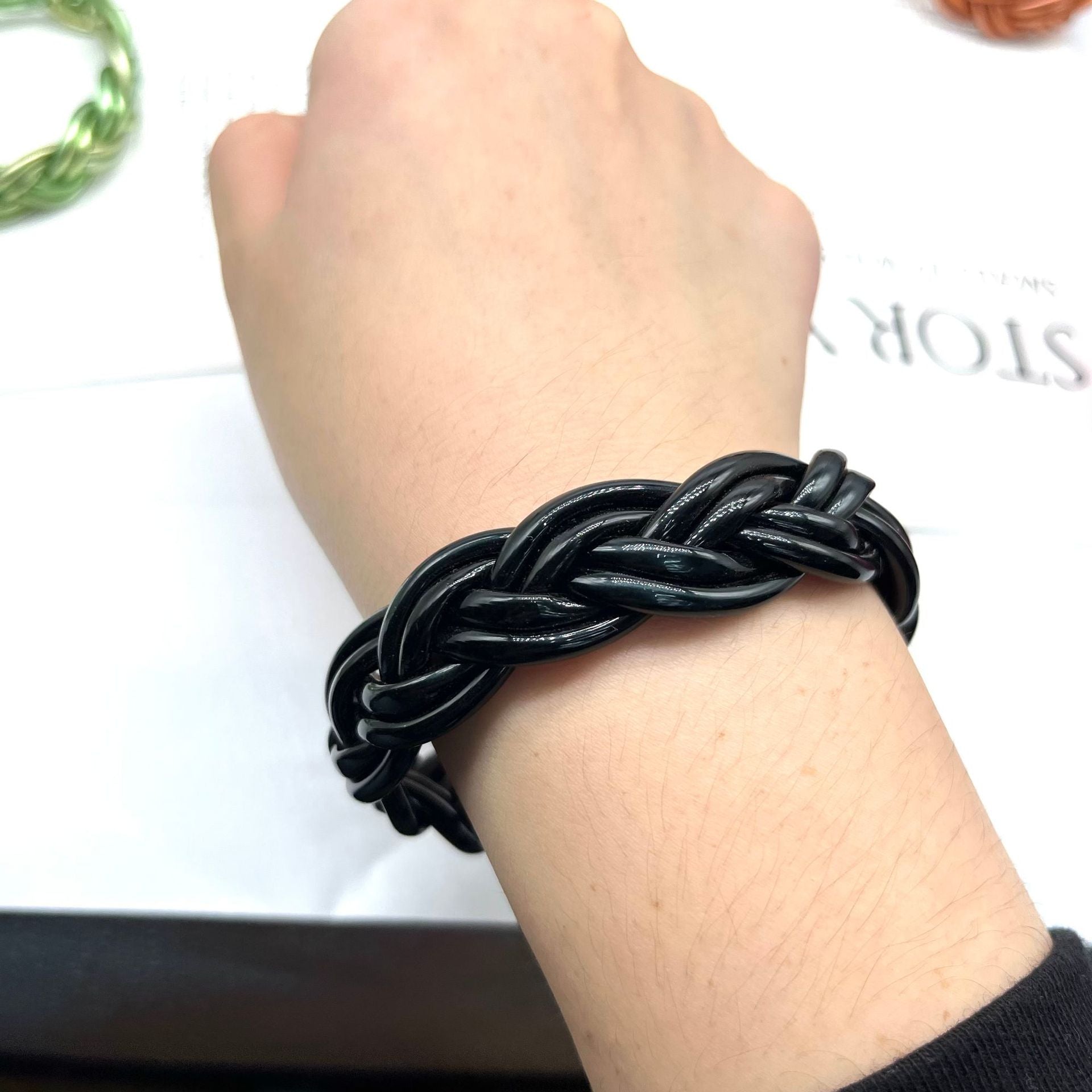 Wholesale Woven Silicone Bracelet