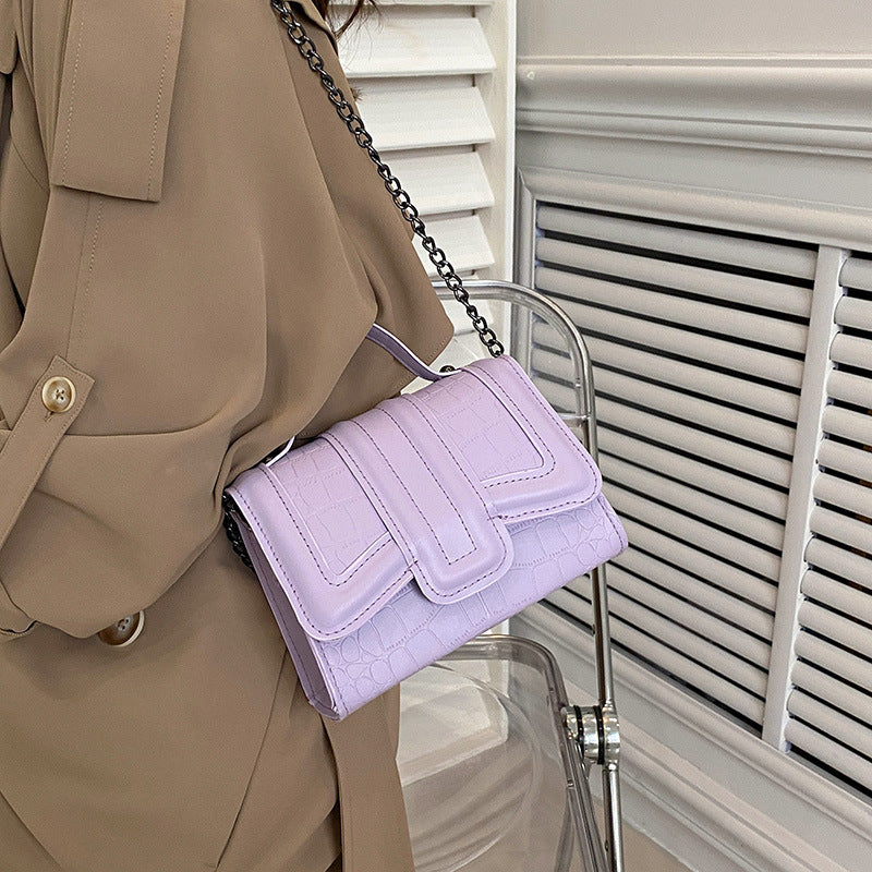 Wholesale Fashion Casual Chain Solid Color Hand-held Shoulder Crossbody Small Square Bag