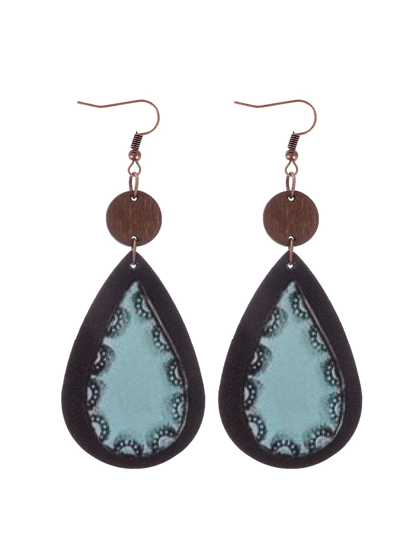Wholesale Cactus-patterned leather earrings