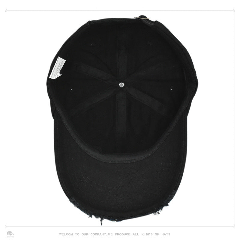 Wholesale Fashion Personality Outdoor Shade Hat Men's European and American Retro Old Brim Broken Edge Baseball Cap Women