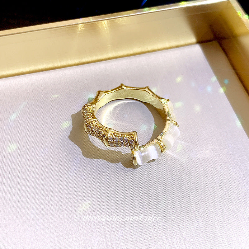 Wholesale Alloy Micro Diamond Pearl Open Ring