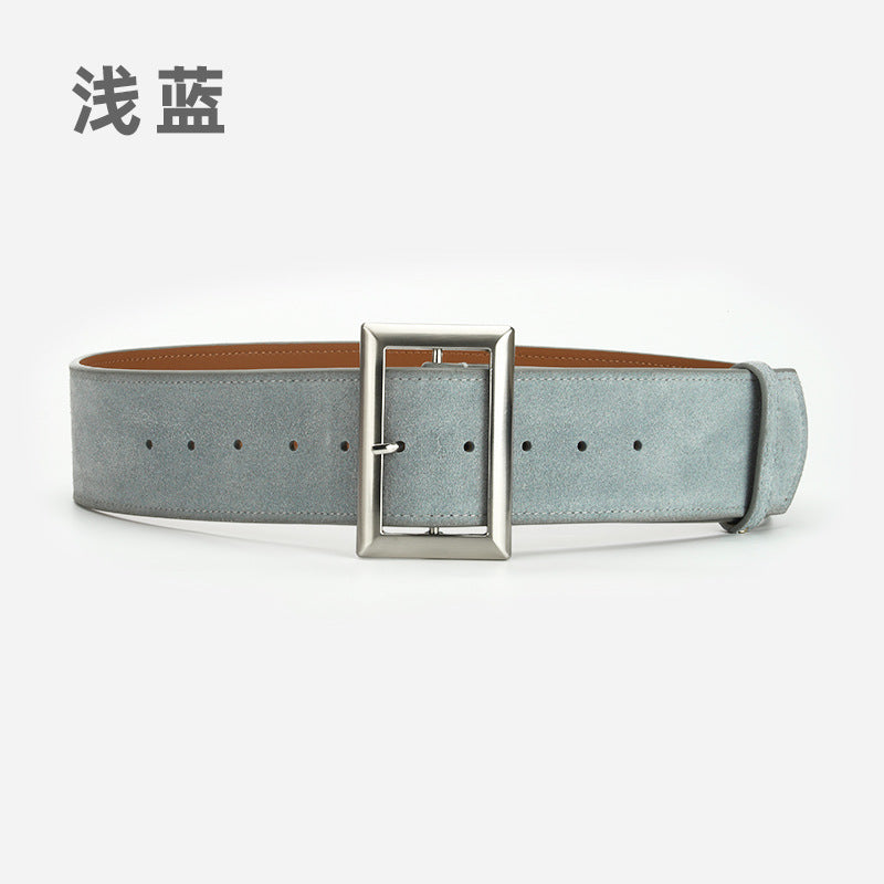 Wholesale leather belt fashion alloy wide belt jacket genuine leather waist belt retro belt