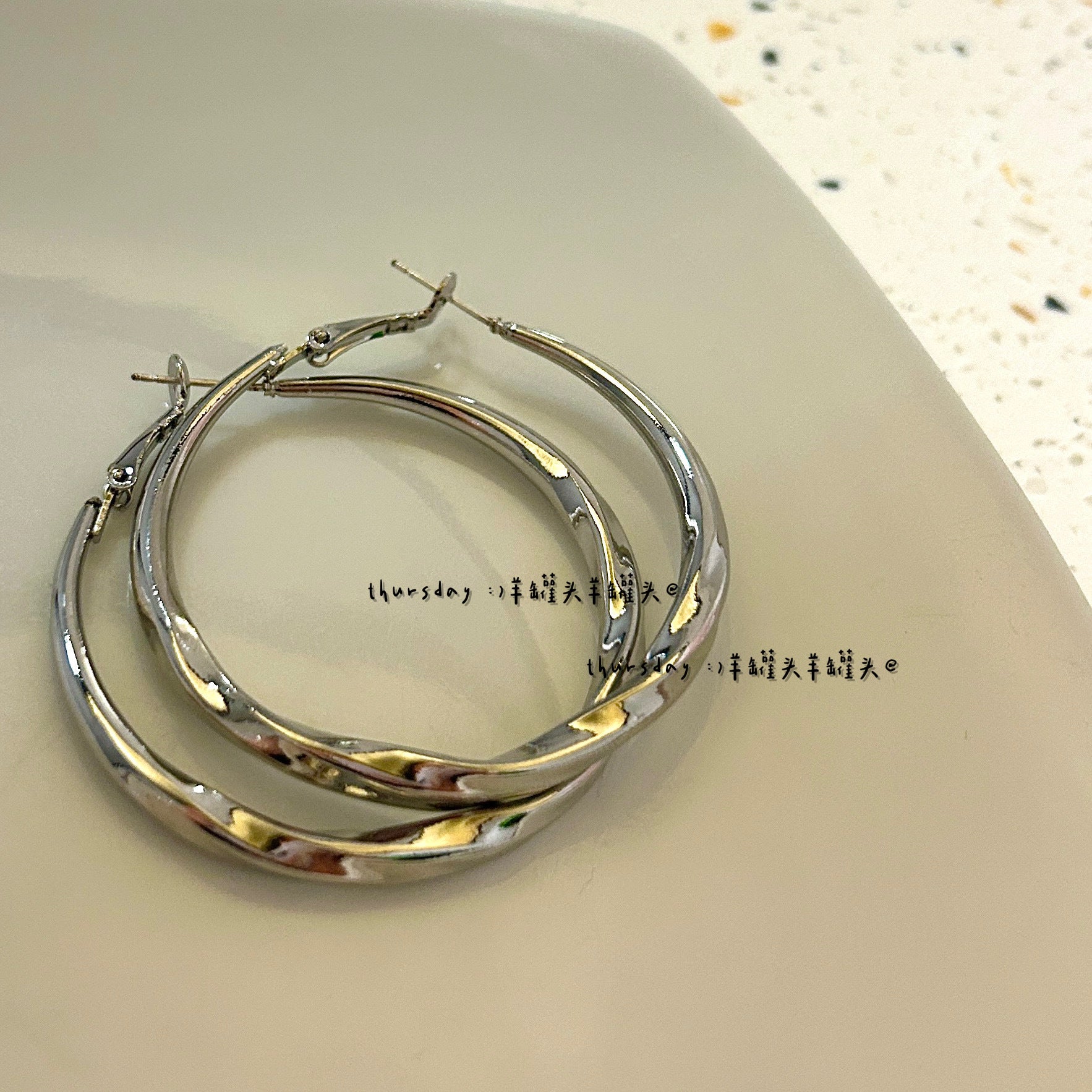Wholesale Exaggerated glossy metal circle earrings