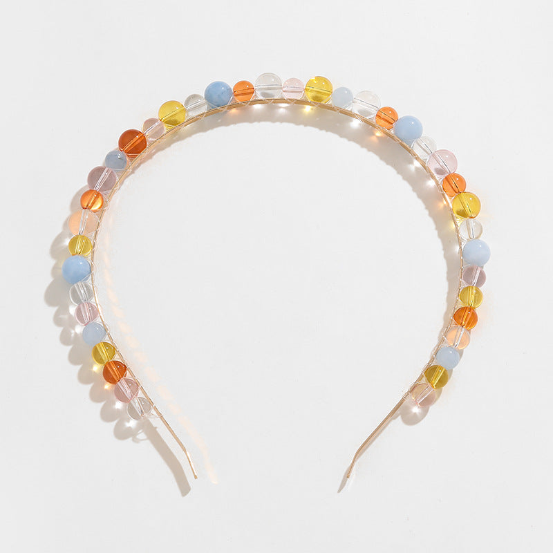 Wholesale Colorful Glass Beads Beaded Hair Hoops