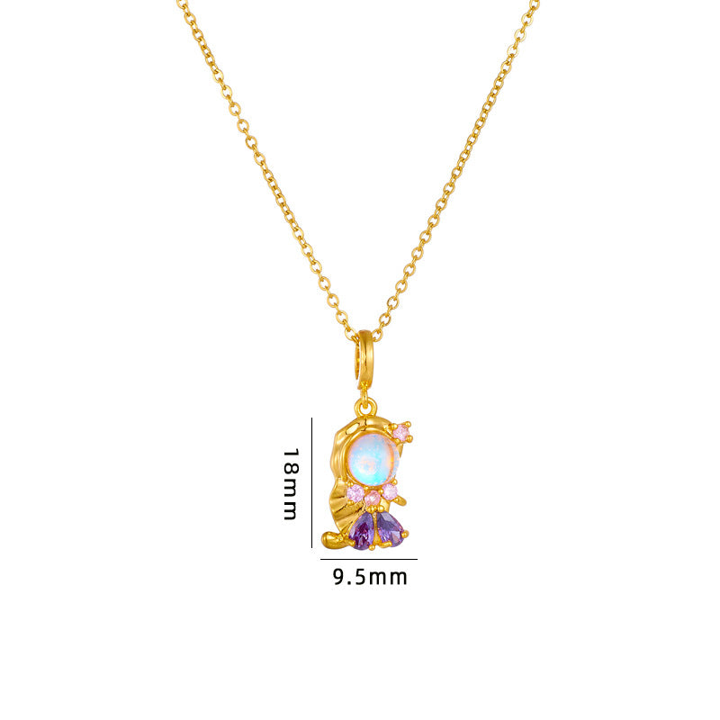 Wholesale creative cartoon necklace titanium steel Princess Accessories