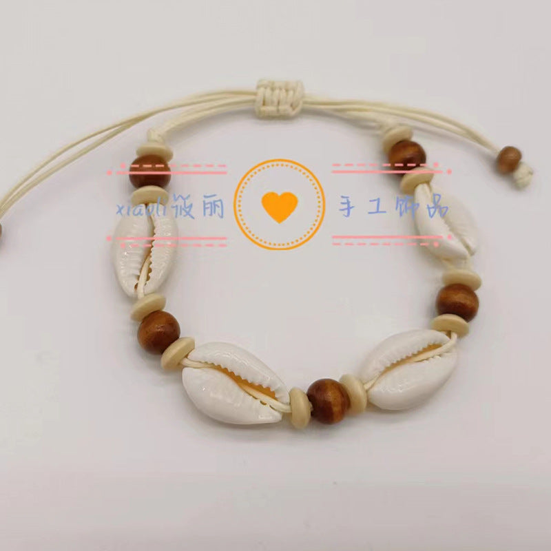 Wholesale Bohemian Braided Natural Shell Hand Knotted Bracelet