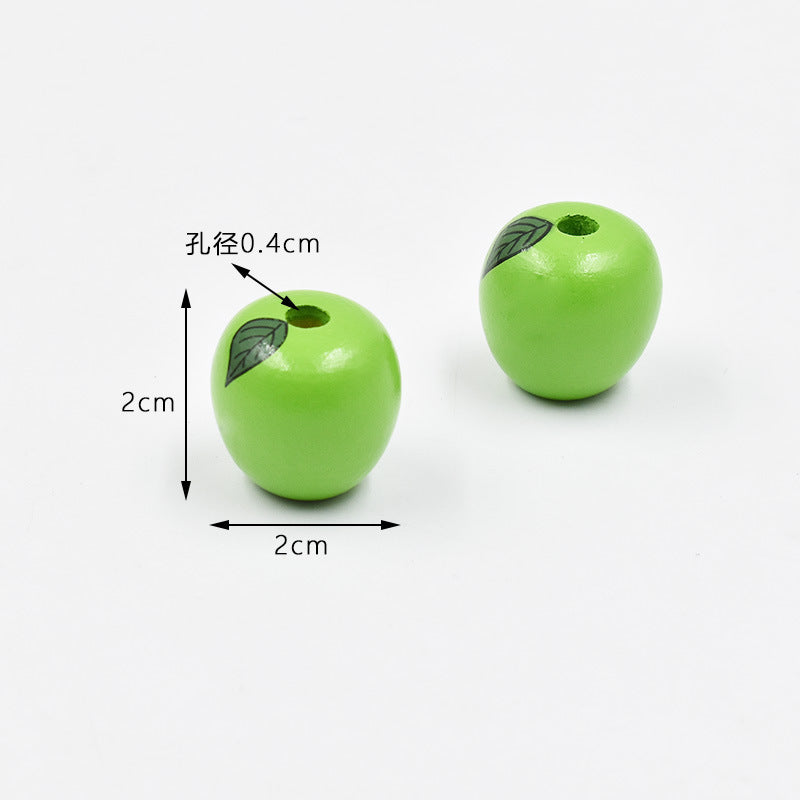 Wholesale 10pcs Colorful fruits with spaced beads Wood Beads