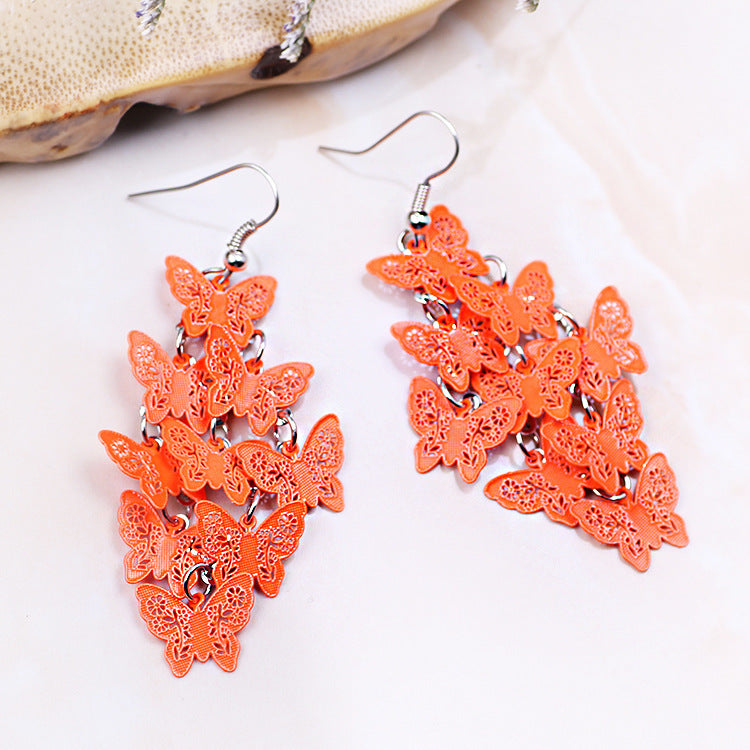 Wholesale Fashionable Temperament Butterfly Colorful Small Nine Pieces of Earrings