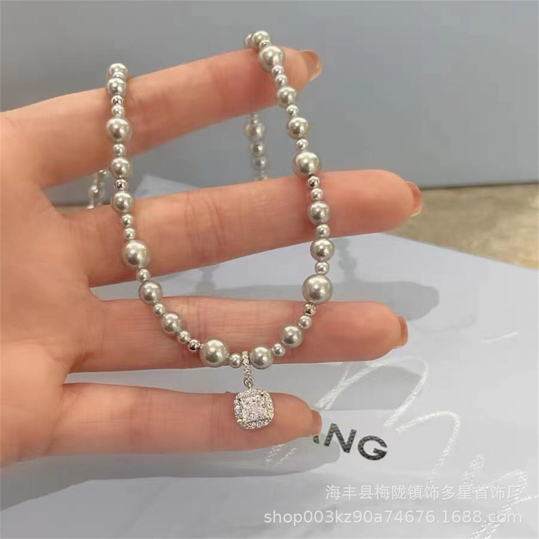 Wholesale Necklace Silver Grey Women's Valentine's Day Gift