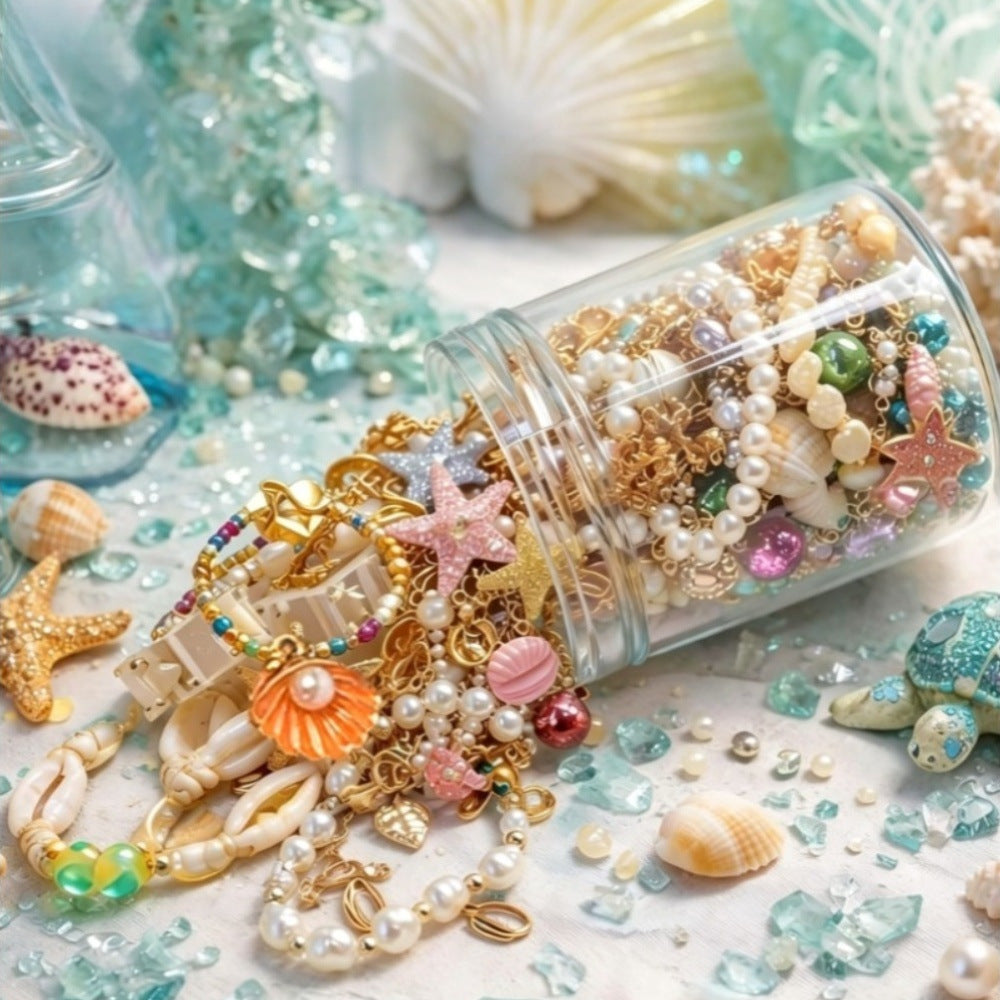 Wholesale 10 Piece Ocean Themed Alloy Jewelry Gift Set Starfish Shell Earrings Necklace Bracelet For Party Boutique Resale