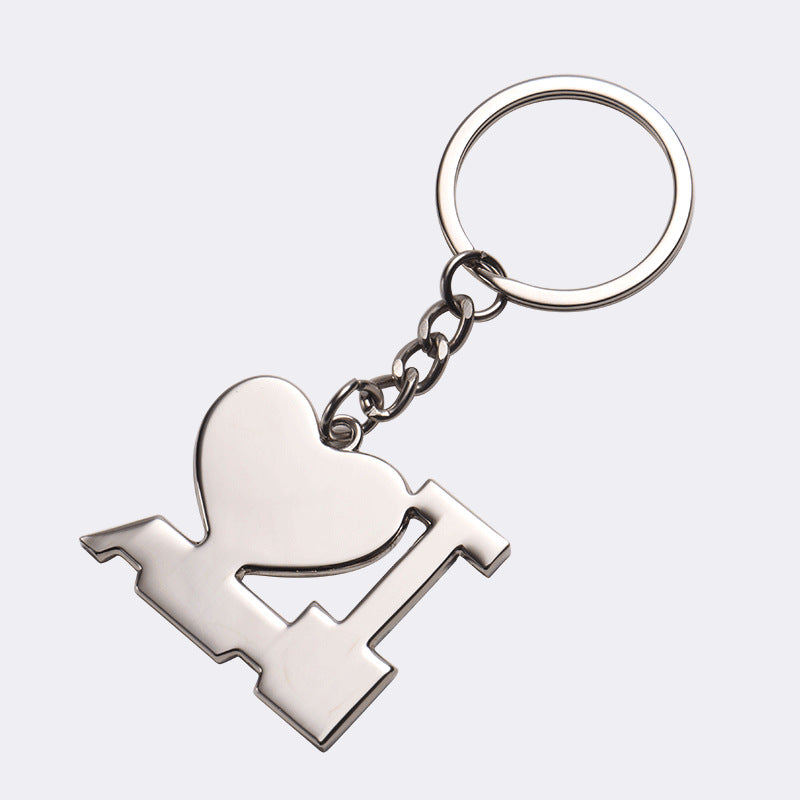 Wholesale Heat Transfer Blank PAPA Valentine's Day Blank Metal Keychain