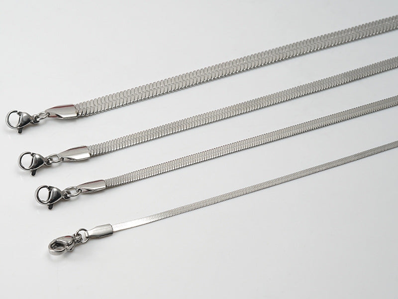 Wholesale Titanium Steel 8K Stainless Steel Blade Chain Clavicle Necklace