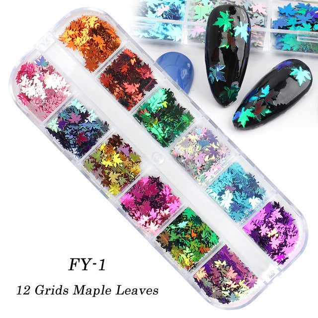 Wholesale 3pcs Butterfly Mica Platinum Fragment Hexagonal Nail Jewelry Patch