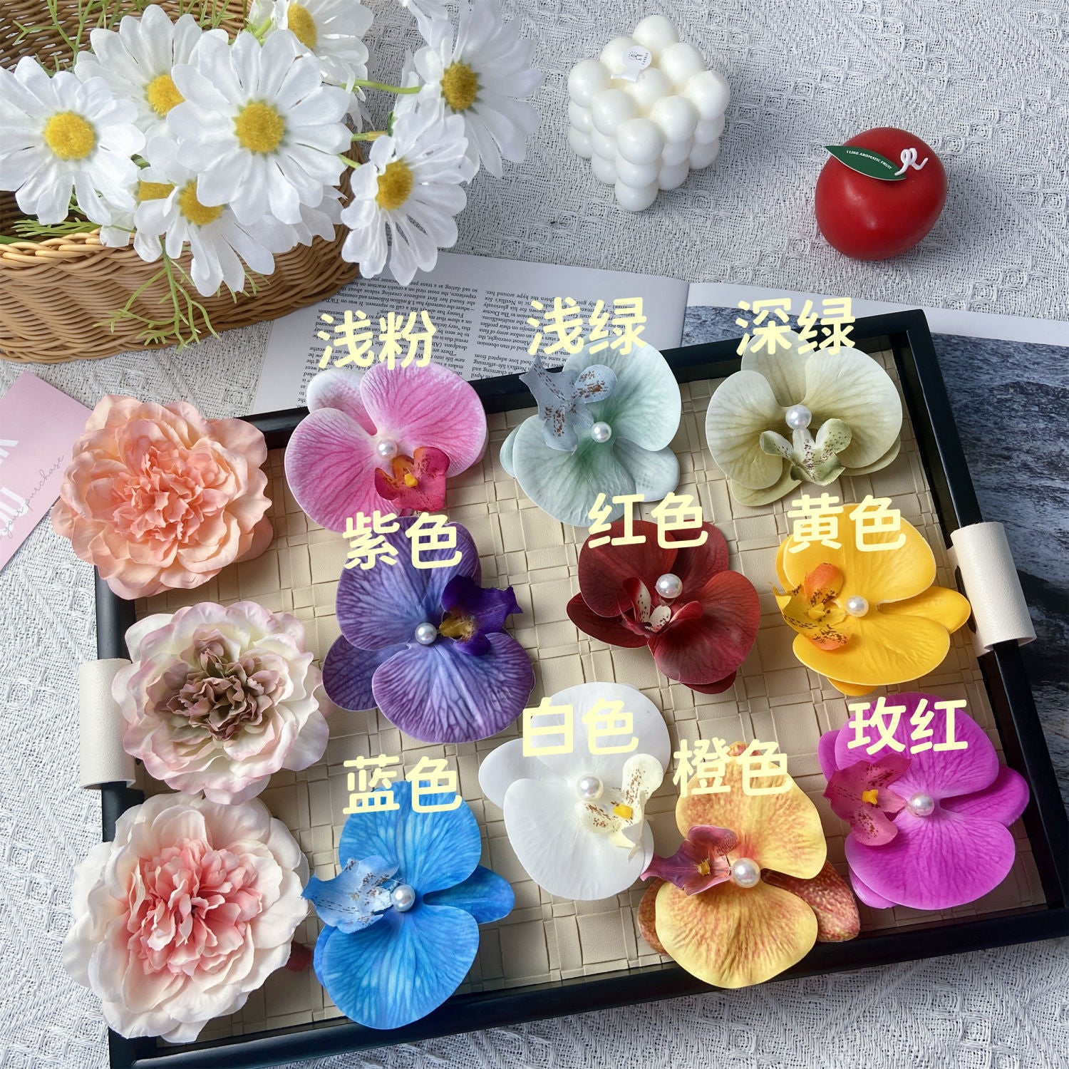 Wholesale Valentine's Day Excellent Purple Phalaenopsis Simulated Flower Atmosphere Headwear