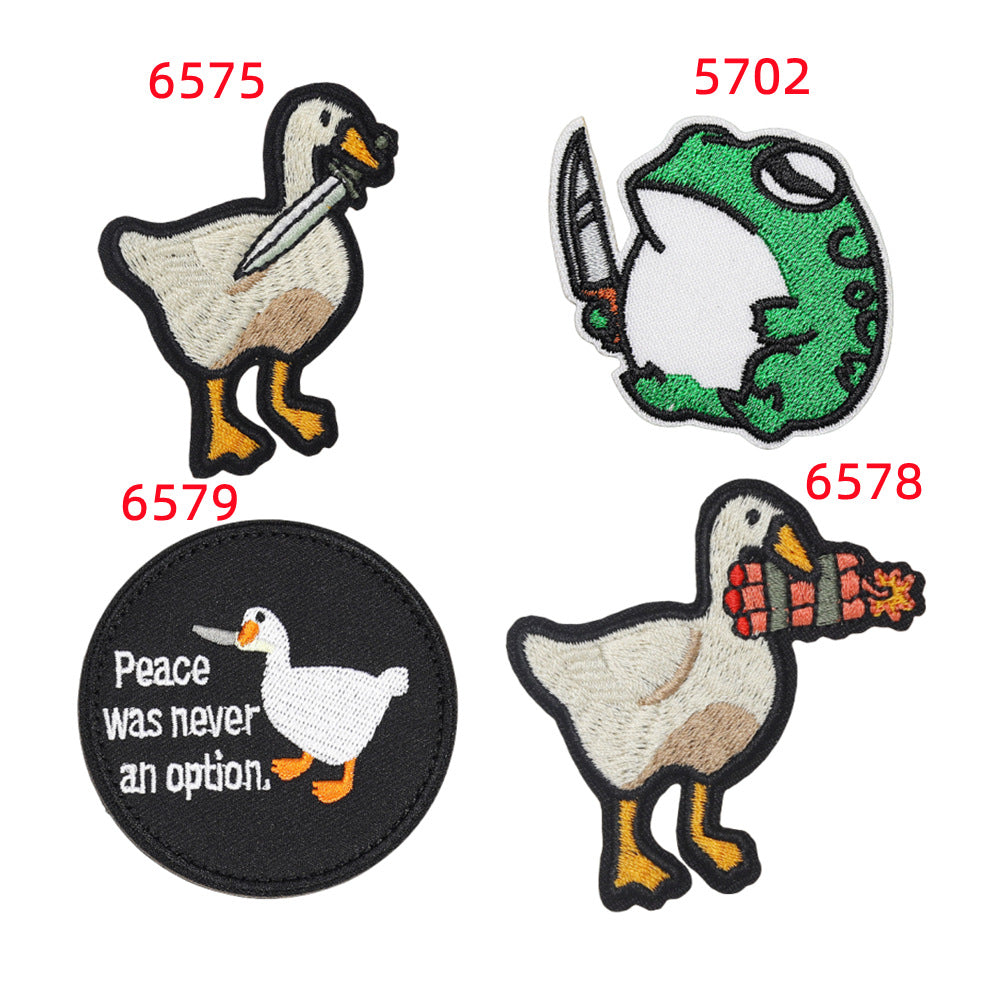 Wholesale Twill Cartoon Duck Embroidered Iron On Patches DIY Clothing Towel Applique 4 Styles Boutique Resale