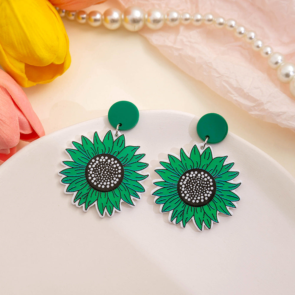 Wholesale Sunflower Acrylic Earrings