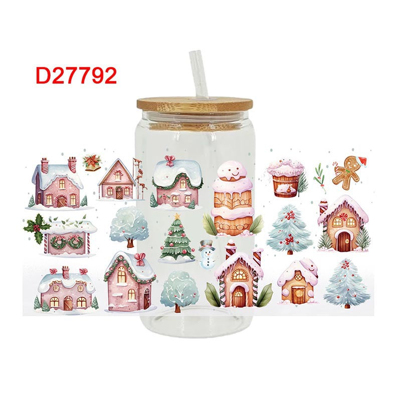 Wholesale Christmas House Cartoon Series 16oz Cup UV DTF Wraps